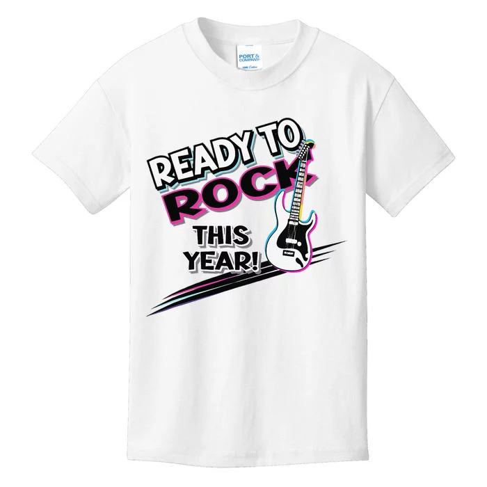 Ready To Rock This Year Funny Back To School Graphic Guitar Kids T-Shirt