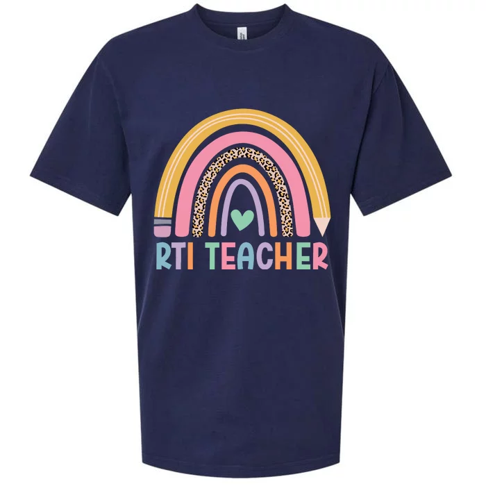 Rti Teacher Rainbow Back To School Sueded Cloud Jersey T-Shirt