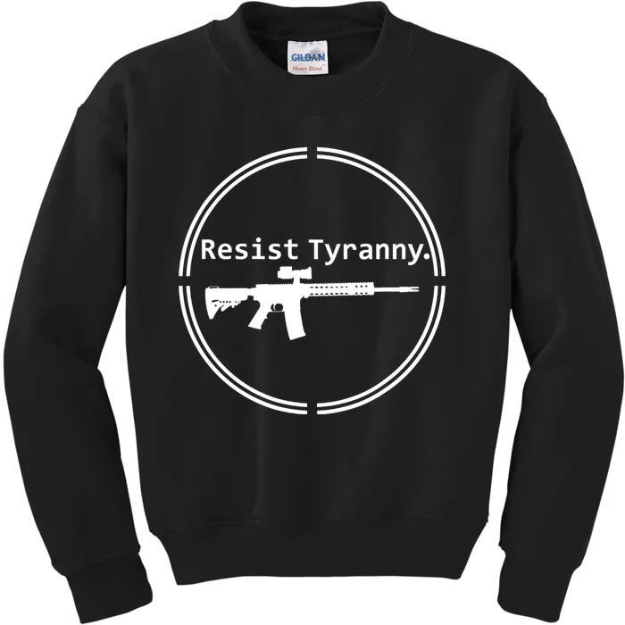 Resist Tyranny Rifle Libertarian Conservative Pro Gun 2A USA Kids Sweatshirt