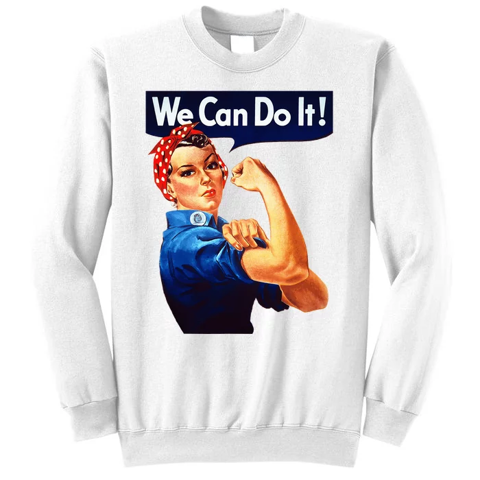 Rosie The Riveter Poster We Can Do It Feminist Retro Sweatshirt