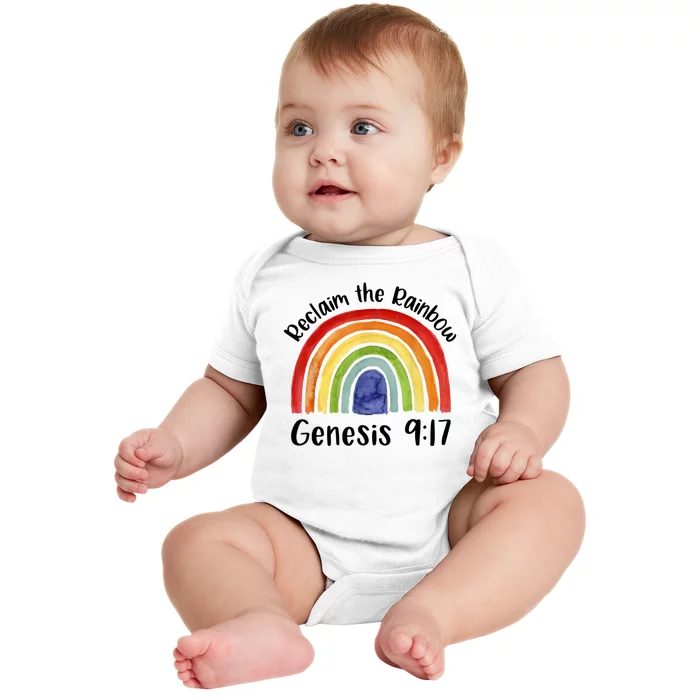 Reclaim The Rainbow Jesus Lover Christian Proverb Tee Baby Bodysuit