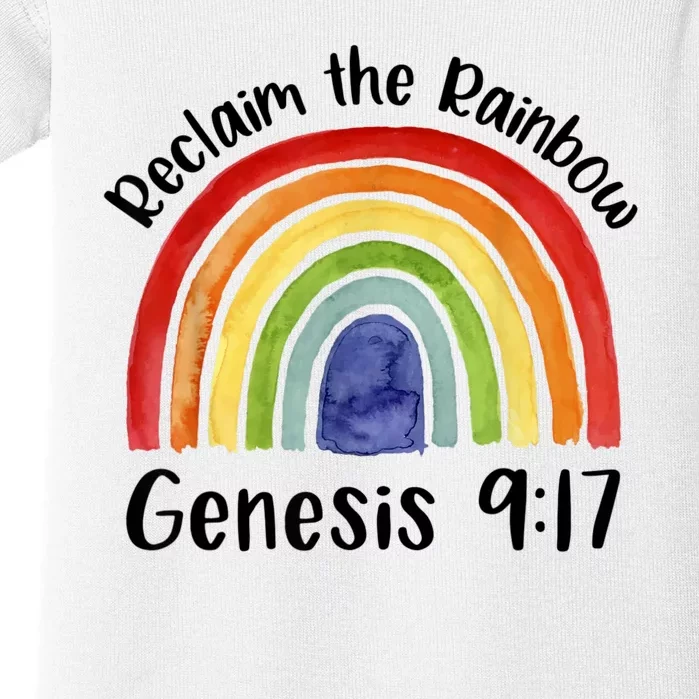 Reclaim The Rainbow Jesus Lover Christian Proverb Tee Baby Bodysuit