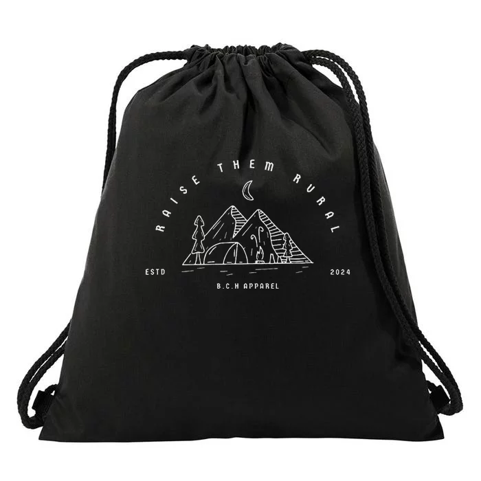 Raise Them Rural Outdoorsy Life Drawstring Bag