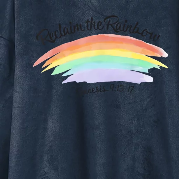 Reclaim The Rainbow 9.13 17 Bible Verse Christian Hooded Wearable Blanket