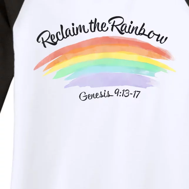 Reclaim The Rainbow 9.13 17 Bible Verse Christian Women's Tri-Blend 3/4-Sleeve Raglan Shirt