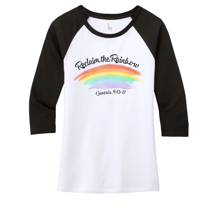 Reclaim The Rainbow 9.13 17 Bible Verse Christian Women's Tri-Blend 3/4-Sleeve Raglan Shirt