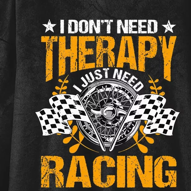 Racing Therapy Racer Race Track Racetrack Racers Raceday Hooded Wearable Blanket