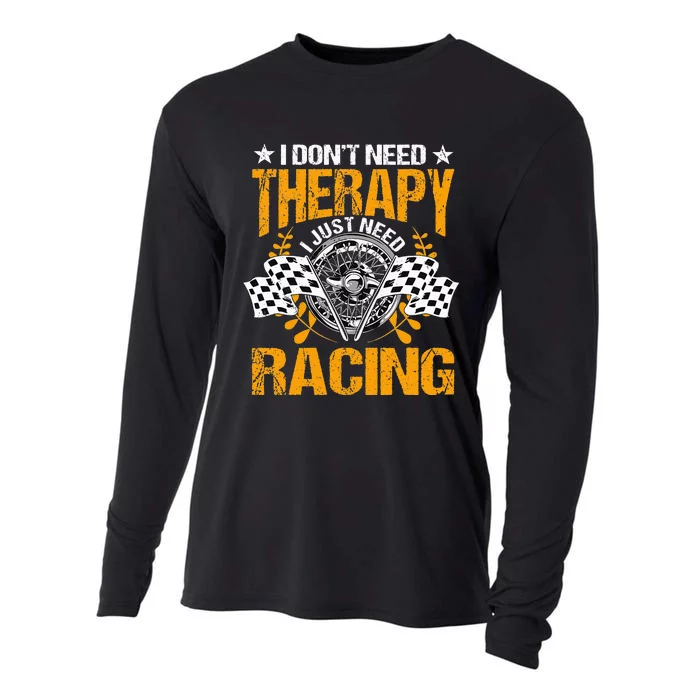 Racing Therapy Racer Race Track Racetrack Racers Raceday Cooling Performance Long Sleeve Crew