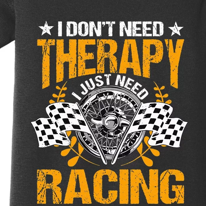 Racing Therapy Racer Race Track Racetrack Racers Raceday Baby Bodysuit