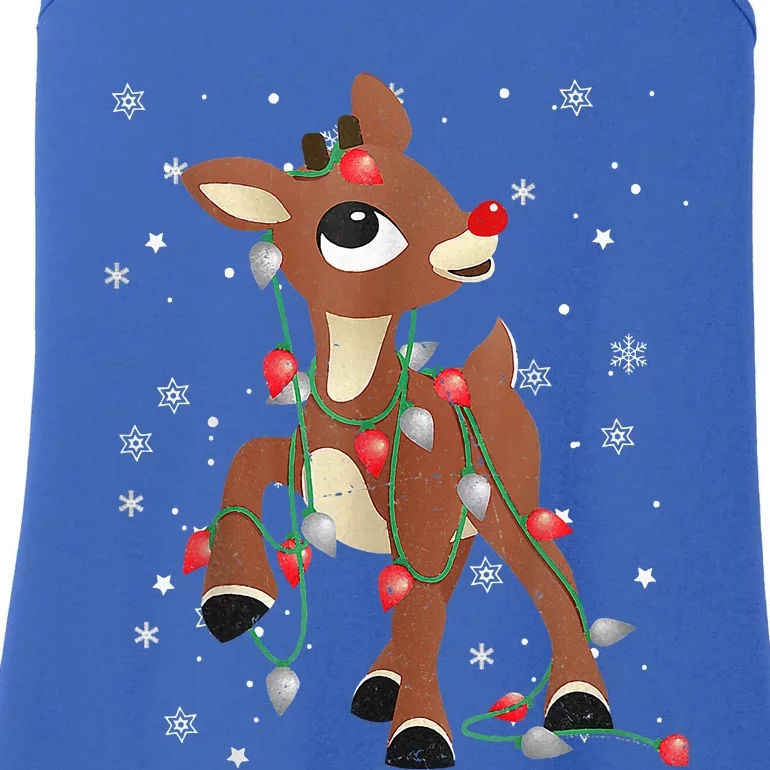 Rudolph The Red Nose Reindeer For and Christmas Fan Ladies Essential Tank