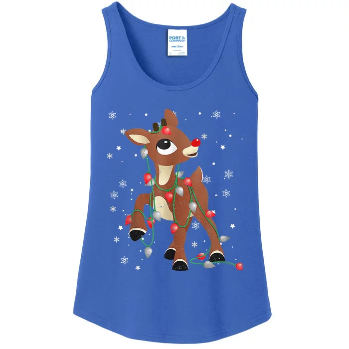 Rudolph The Red Nose Reindeer For and Christmas Fan Ladies Essential Tank