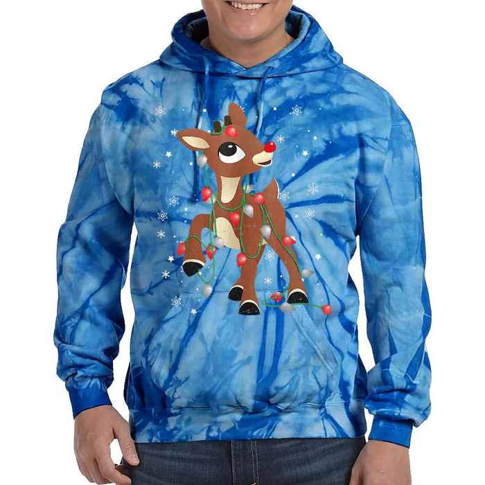 Rudolph The Red Nose Reindeer For and Christmas Fan Tie Dye Hoodie