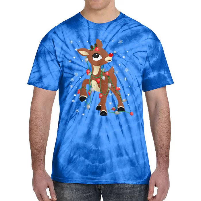 Rudolph The Red Nose Reindeer For and Christmas Fan Tie-Dye T-Shirt