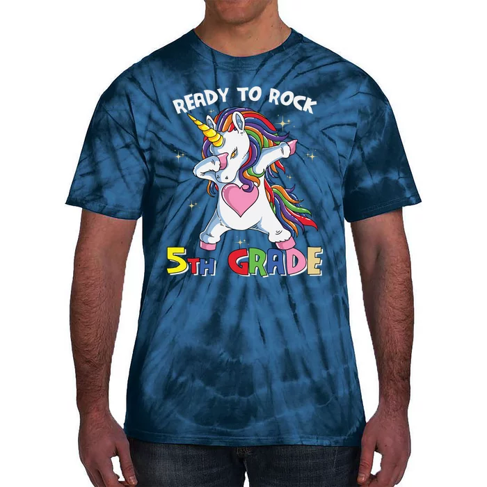 Ready To Rock 5th Grade Unicorn Graphic Plus Size Shirt For Teacher Kids Tie-Dye T-Shirt