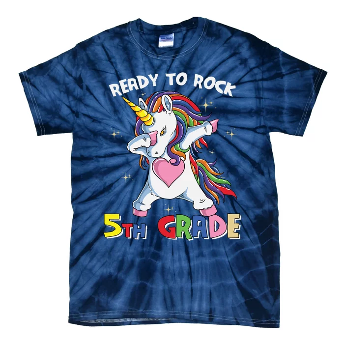 Ready To Rock 5th Grade Unicorn Graphic Plus Size Shirt For Teacher Kids Tie-Dye T-Shirt