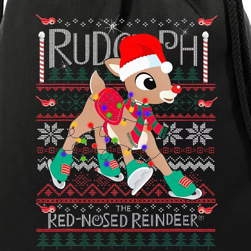 Rudolph The Red Nosed Reindeer Christmas Tree Drawstring Bag