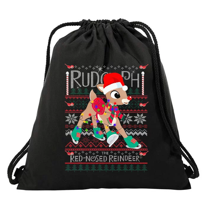 Rudolph The Red Nosed Reindeer Christmas Tree Drawstring Bag