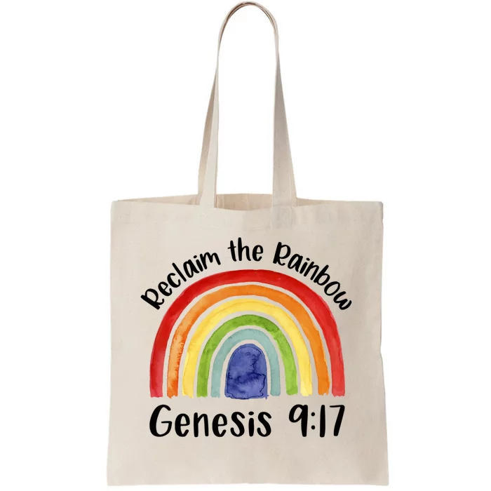 Reclaim The Rainbow Jesus Lover Christian Proverb Tote Bag