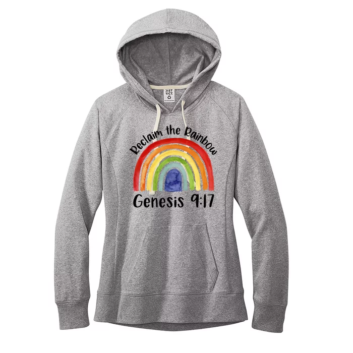 Reclaim The Rainbow Jesus Lover Christian Proverb Women's Fleece Hoodie