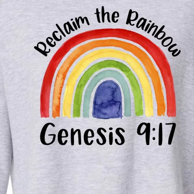 Reclaim The Rainbow Jesus Lover Christian Proverb Cropped Pullover Crew