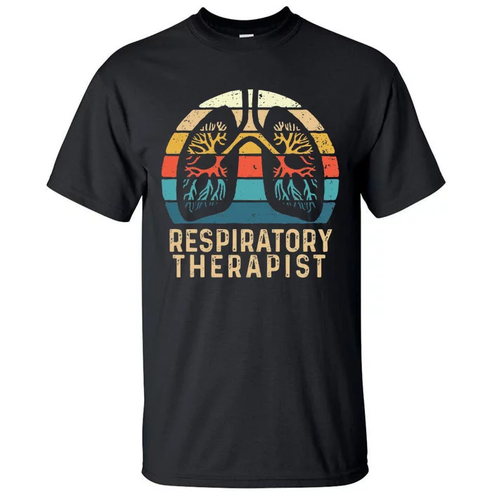 Respiratory Therapist Retro Vintage Lungs Pulmonology Rt Tall T-Shirt