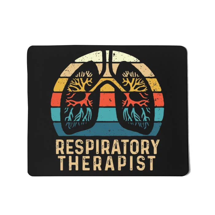 Respiratory Therapist Retro Vintage Lungs Pulmonology Rt Mousepad