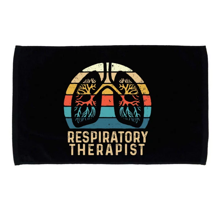 Respiratory Therapist Retro Vintage Lungs Pulmonology Rt Microfiber Hand Towel