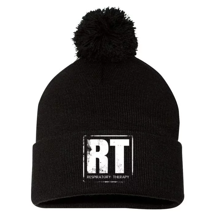 Respiratory Therapy RT FrontBack Respiratory Care Pom Pom 12in Knit Beanie