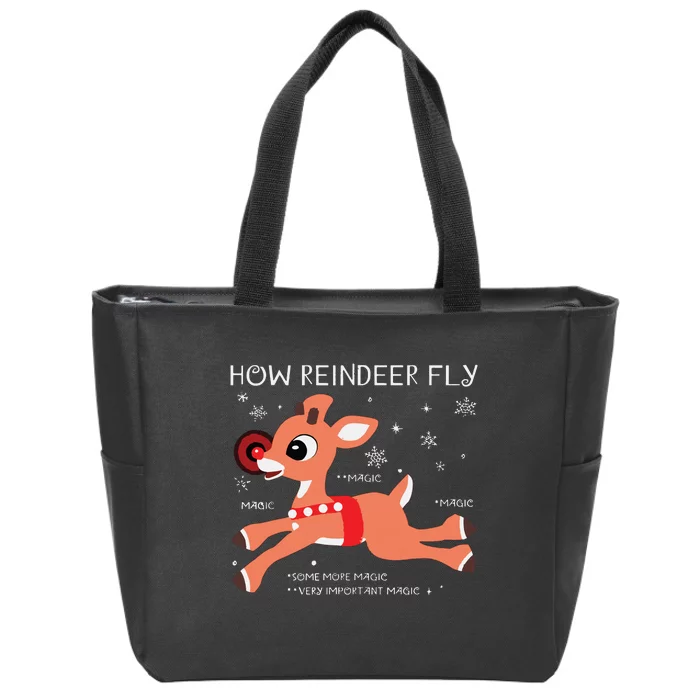 Rudolph The Rednosed Reindeer Reindeer Rudolph Rudolph Zip Tote Bag