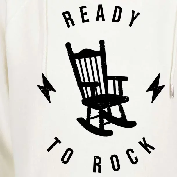 Ready To Rock Funny Rocking Chair Womens Funnel Neck Pullover Hood