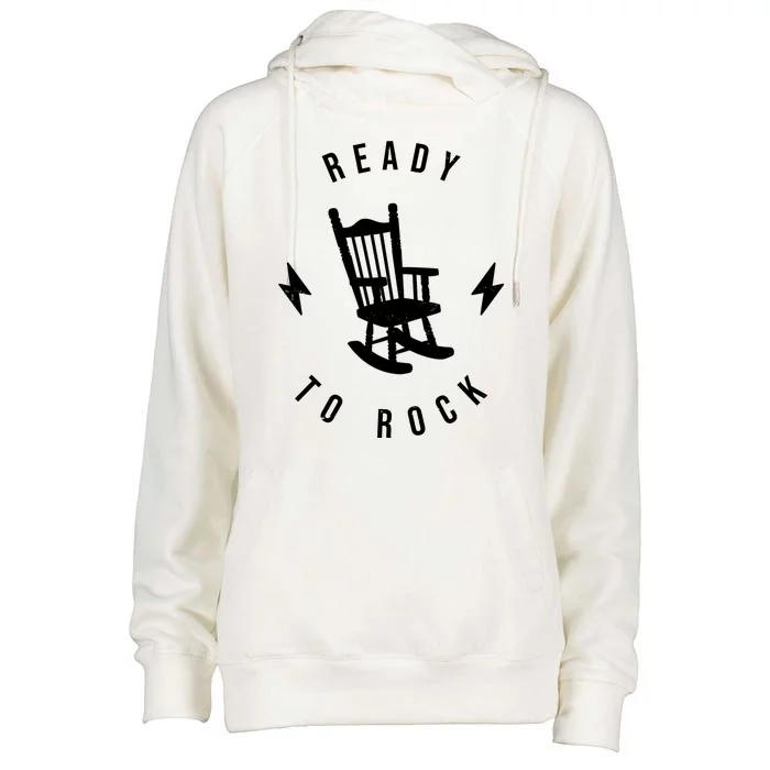 Ready To Rock Funny Rocking Chair Womens Funnel Neck Pullover Hood