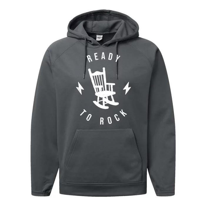 Ready To Rock Funny Rocking Chair Performance Fleece Hoodie