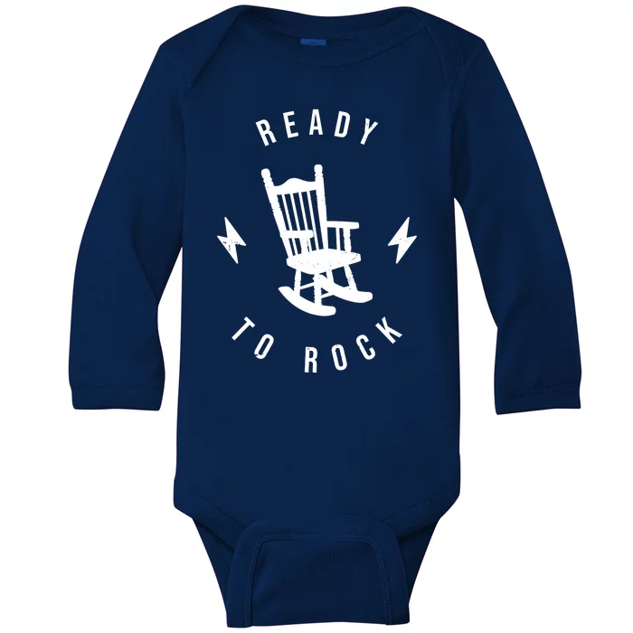 Ready To Rock Funny Rocking Chair Baby Long Sleeve Bodysuit