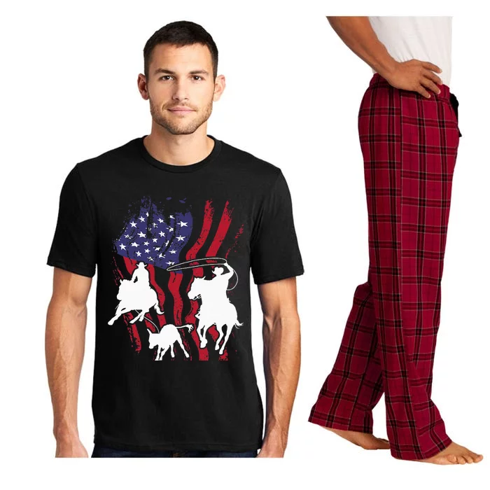 Rodeo Team Roping Horse Riding Equestrian Header Heeler Pajama Set