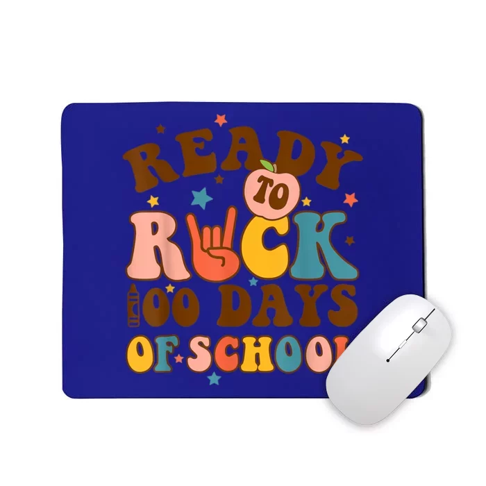 Ready To Rock 100 Days Of School Groovy Retro Smarter Funny Cool Gift Mousepad