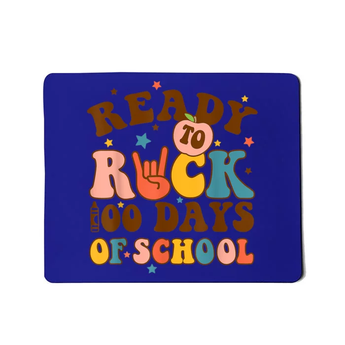 Ready To Rock 100 Days Of School Groovy Retro Smarter Funny Cool Gift Mousepad