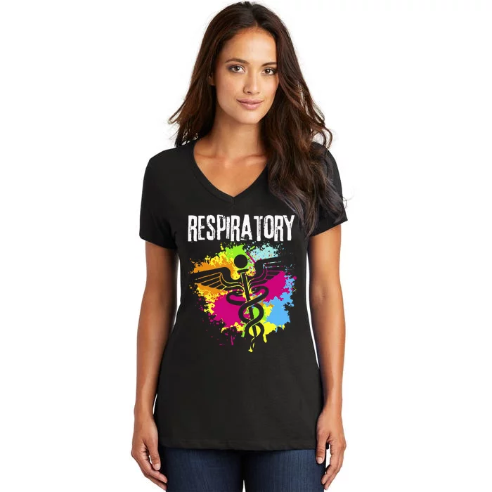 Respiratory Therapisgift Respiratory Therapy Design Women's V-Neck T-Shirt