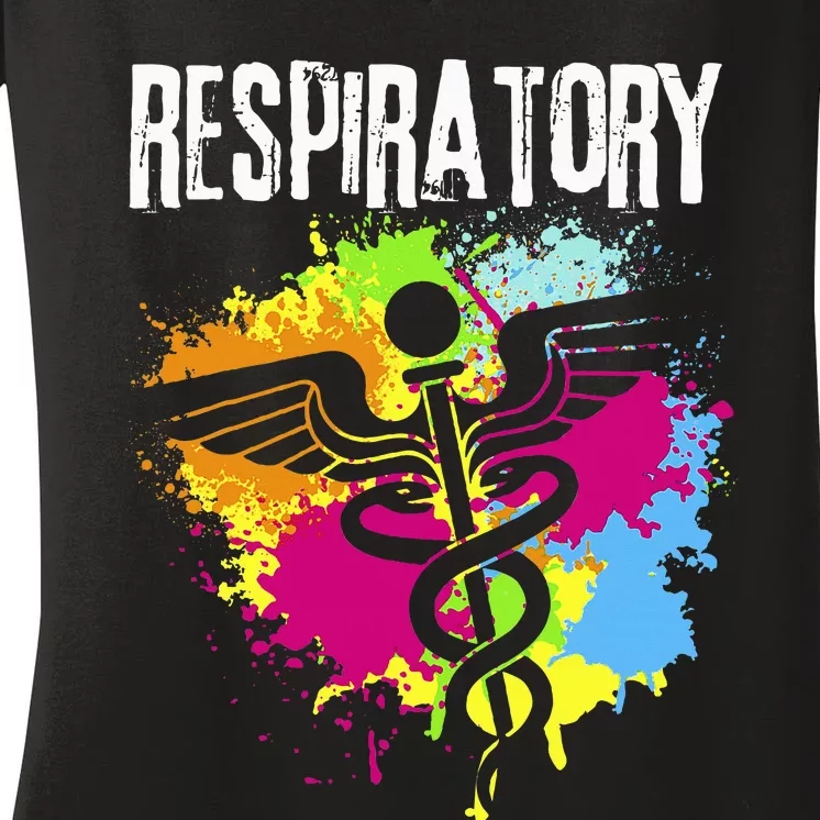 Respiratory Therapisgift Respiratory Therapy Design Women's V-Neck T-Shirt