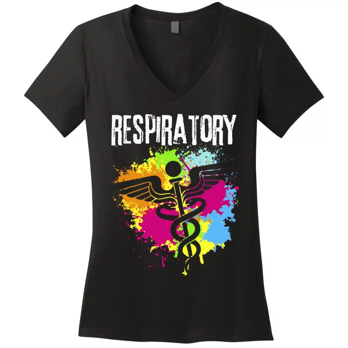 Respiratory Therapisgift Respiratory Therapy Design Women's V-Neck T-Shirt