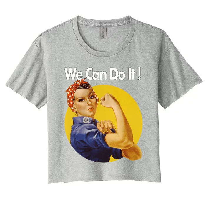 Rosie The Riveter We Can Do It Ww2 Poster Retro Gift Women's Crop Top Tee