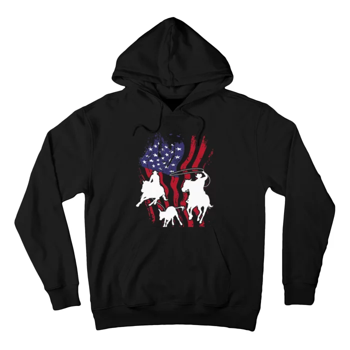 Rodeo Team Roping Horse Riding Equestrian Header Heeler Hoodie