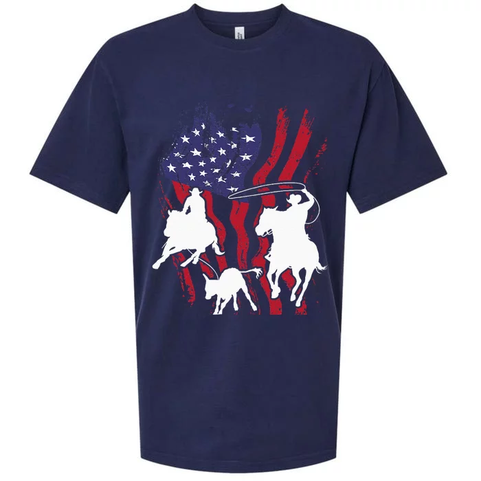 Rodeo Team Roping Horse Riding Equestrian Header Heeler Sueded Cloud Jersey T-Shirt