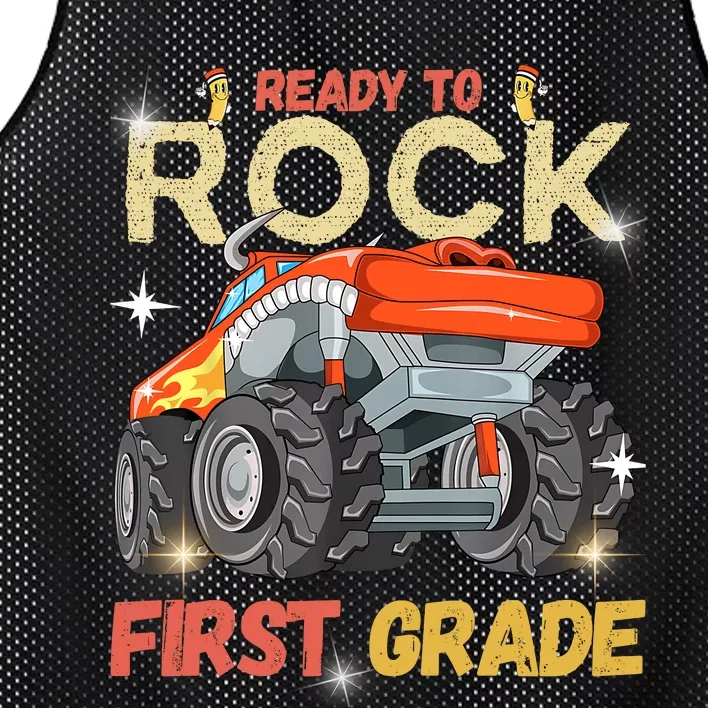 Ready To Rock First Grade First Day Of First Grade For Kids Mesh Reversible Basketball Jersey Tank