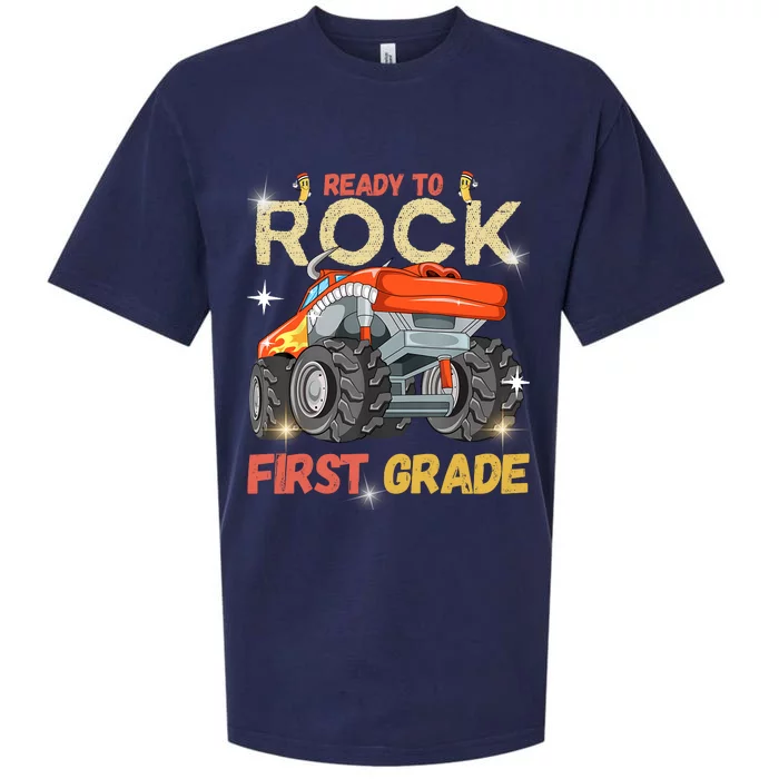 Ready To Rock First Grade First Day Of First Grade For Kids Sueded Cloud Jersey T-Shirt