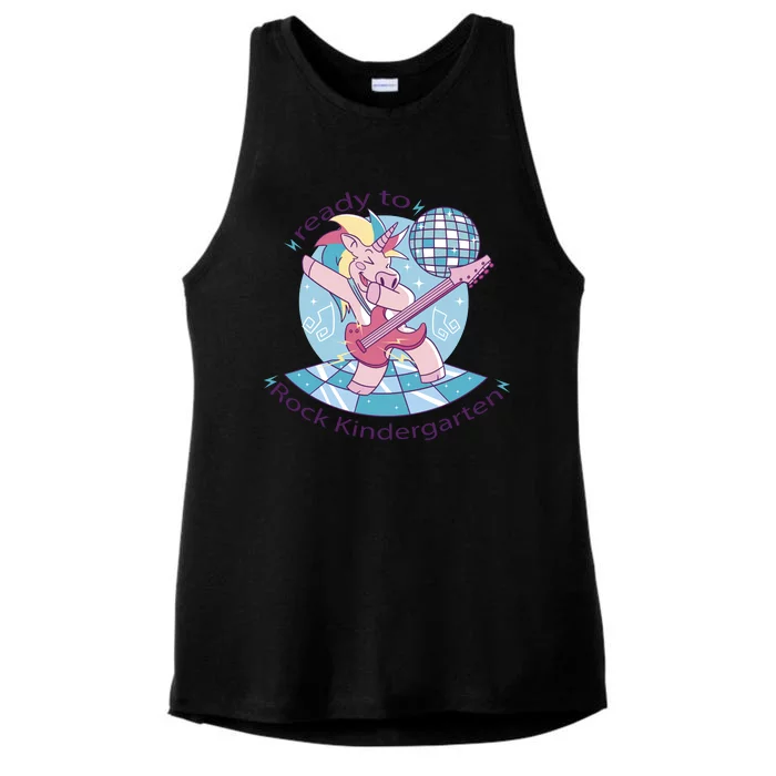 Ready To Rock Kindergarten Unicorn Back To School Ladies Tri-Blend Wicking Tank