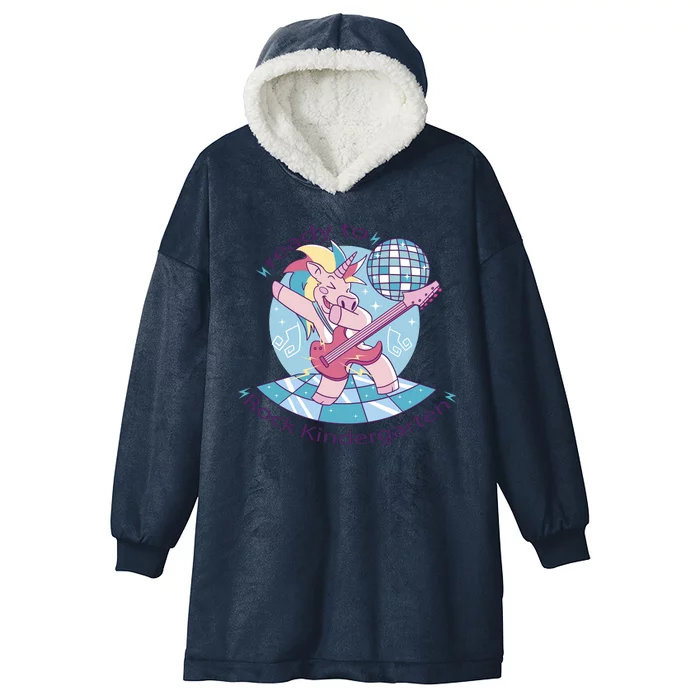 Ready To Rock Kindergarten Unicorn Back To School Hooded Wearable Blanket