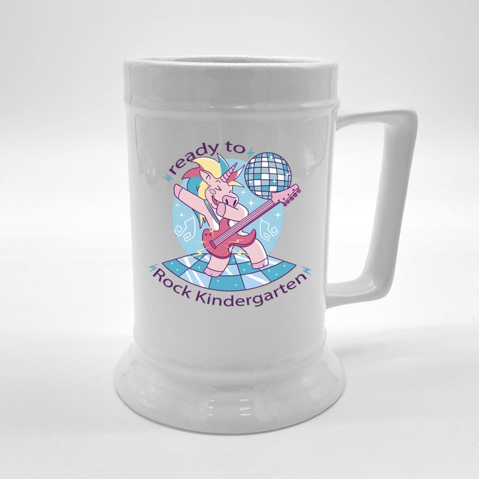 Ready To Rock Kindergarten Unicorn Back To School Front & Back Beer Stein