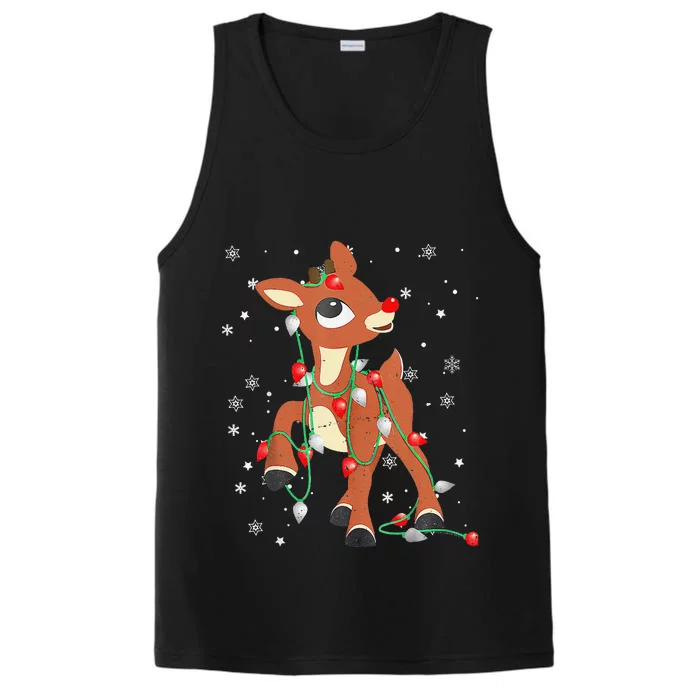 Rudolph The Red Nose Reindeer And Christmas Fan Gift Performance Tank