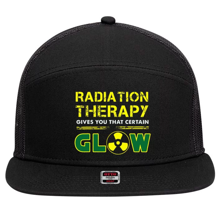 Radiation Therapy Radiation Therapist Funny Cancer Fighter 7 Panel Mesh Trucker Snapback Hat