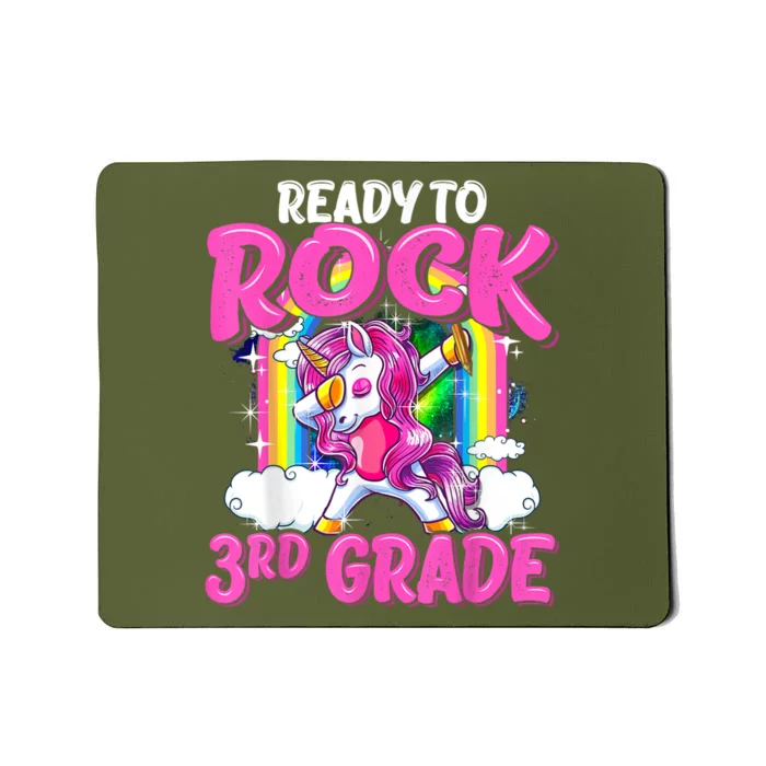 Ready To Rock 3rd Grade Dabbing Unicorn Back To School Girl Mousepad